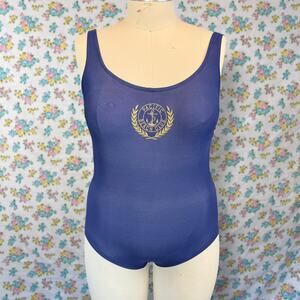 Vintage 80s Pacific Connections nautical swimsuit size XL